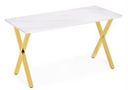 Керамический стол Селена-3 180 белый мрамор / золотой 572190