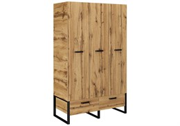 Шкаф трехстворчатый Ирис дуб вотан / черный 406525